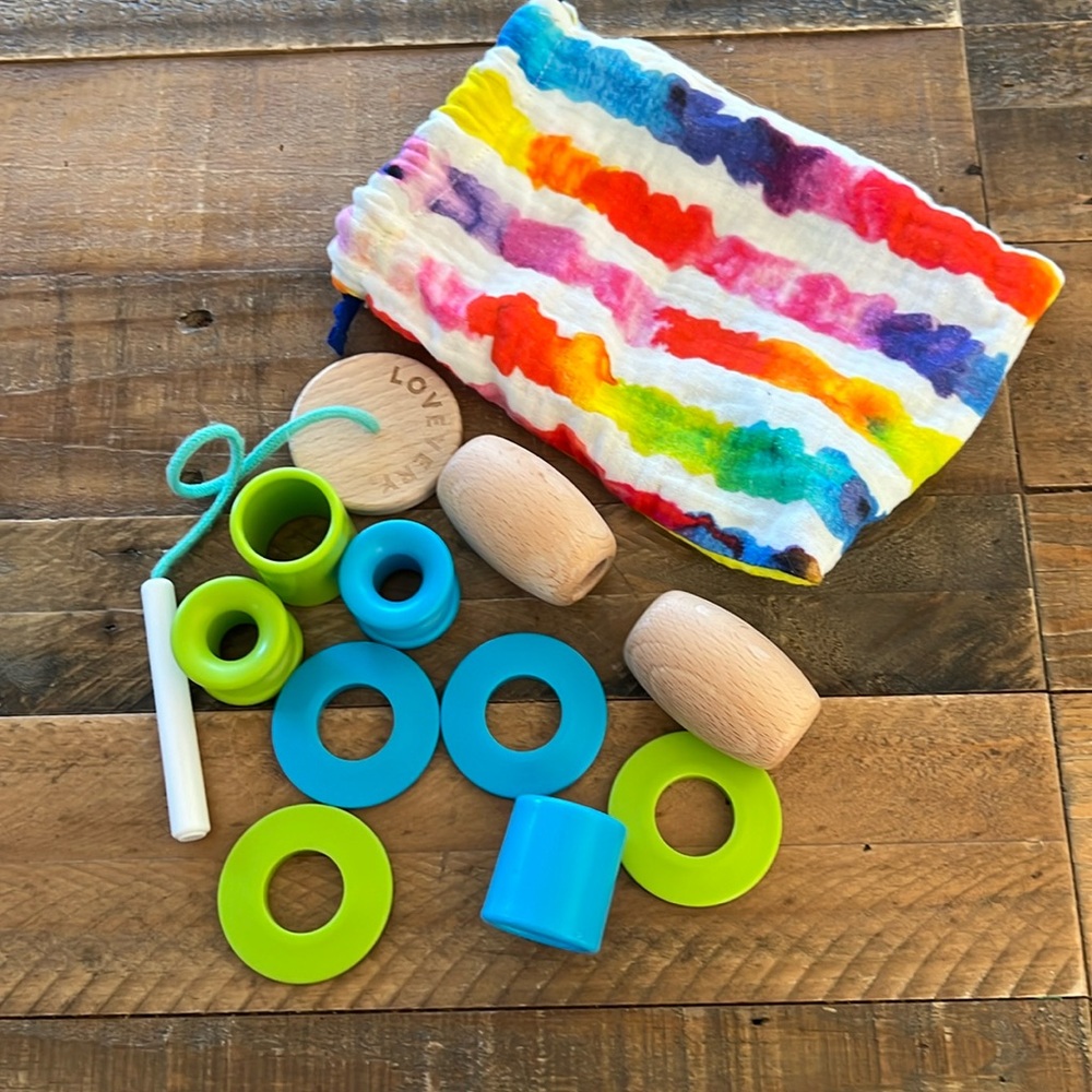 LOVEVERY threadable bead kit and drawstring bag